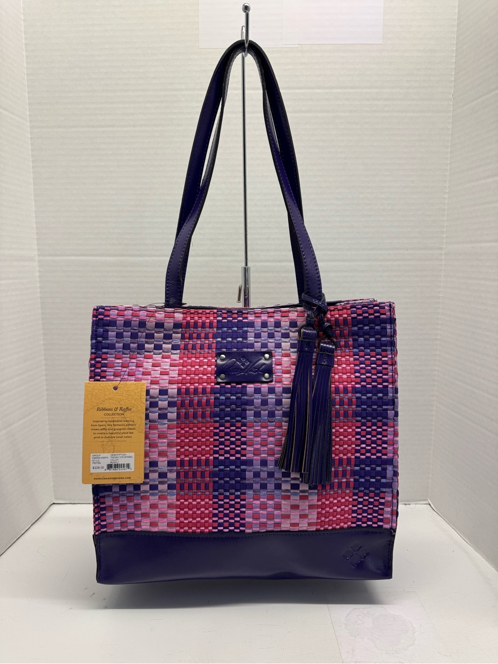 Patricia Nash Ribbons & Raffia Toscano Tote with Tassels